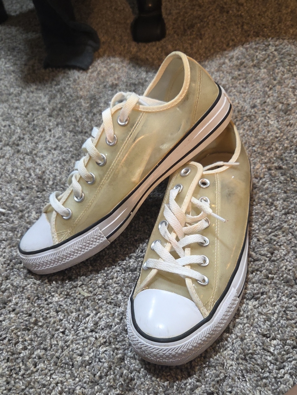 Converse Low-Top Clear / Transparent Sneakers  6.5 Mens 8.5 Womens